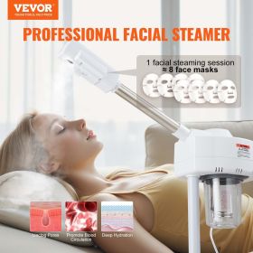 VEVOR Professional Facial Steamer, Ozone Mist Facial Steamer for Esthetician, Nano Ionic Esthetician Face Steamer on Wheels, Suitable for Home Beauty (Mist: Ozone Mist)